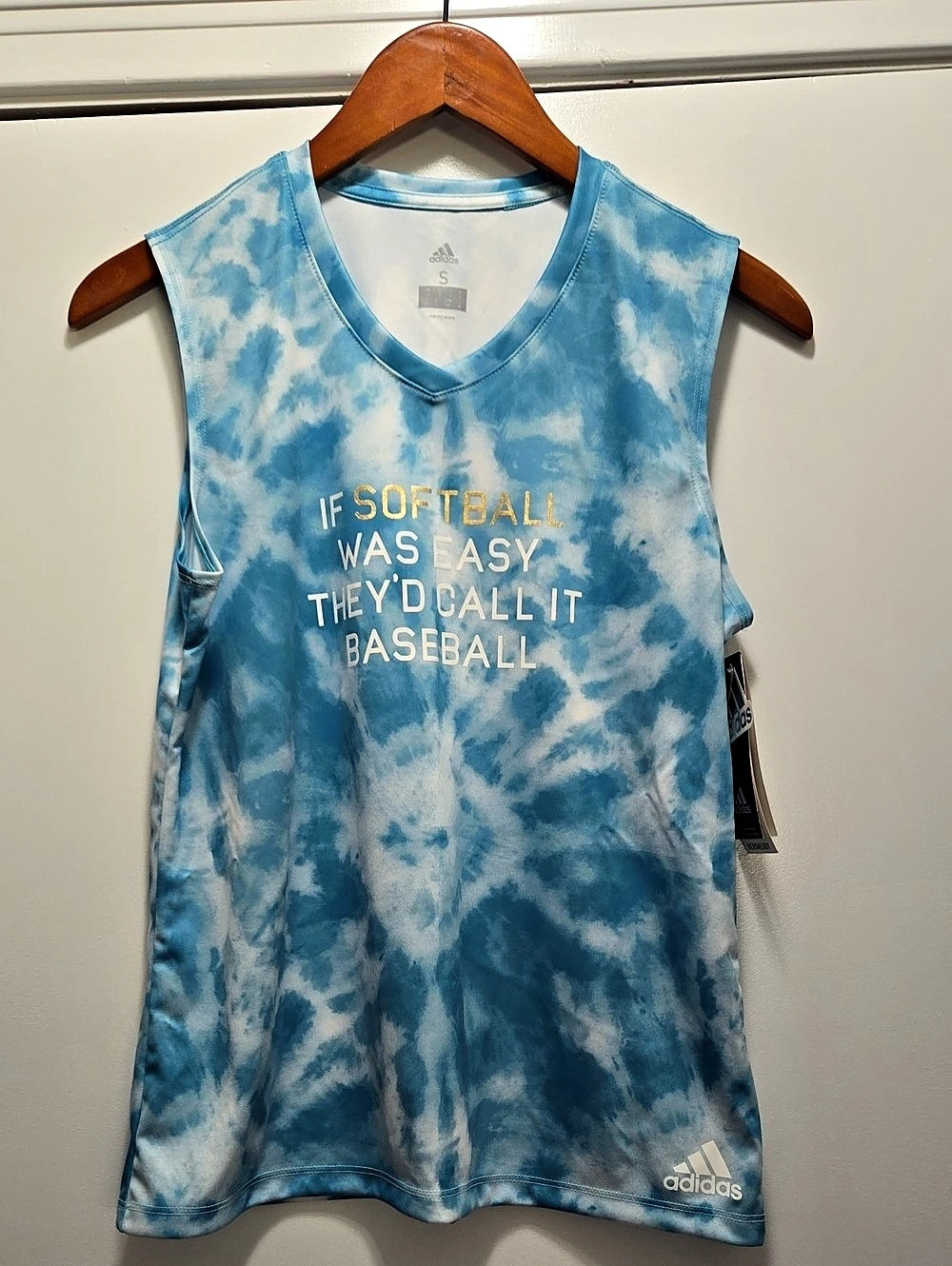 adidas Softball Women's Small Perf Print Graphic Tank Tie-Dye Tank Top
